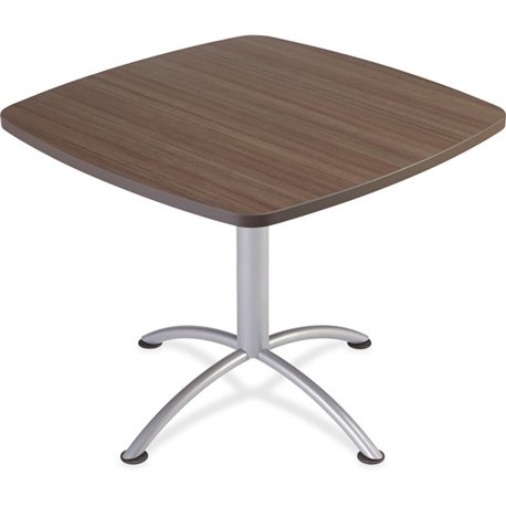 Iceberg iLand 29"H Square Hospitality Table - Square Top - Powder Coated Silver Base - Contemporary Style - 36" Table Top Length