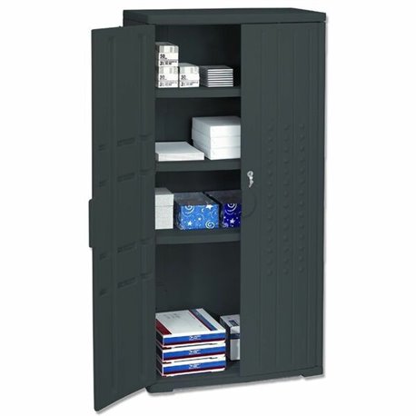 Iceberg Officeworks 3-shelf Storage Cabinet - 33" x 18" x 66" - 3 x Shelf(ves) - 2 x Side Open Door(s) - 225 lb Load Capacity - 