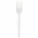 Genuine Joe Heavyweight White Plastic Forks - 100/Box - Disposable - White