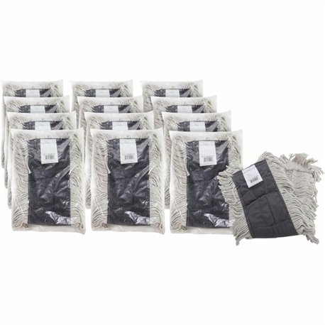 Genuine Joe Disposable Dust Mop Refill - 5" Width x 24" Length - Disposable, Looped Ends, Fray Resistant, 4-ply, Quick Drying - 