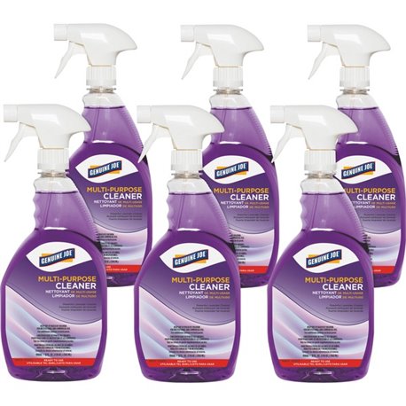 Genuine Joe Multi-purpose Cleaner - For Kitchen - Ready-To-Use - 32 fl oz (1 quart) - Lavender Scent - 6 / Carton - Deodorize, L