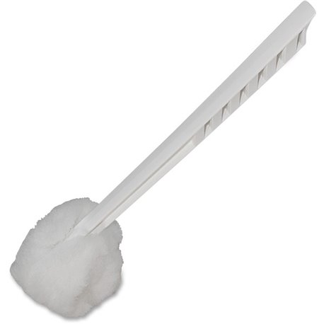 Genuine Joe Toilet Bowl Mop - 4.50" Head - 12" Plastic Handle - Durable, Scrubber Strip, Acid Resistant - 25 / Carton - White