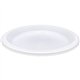 Genuine Joe 10-1/4" Large Plastic Plates - Disposable - 10.3" Diameter - Warm White - Plastic Body - 125 / Pack