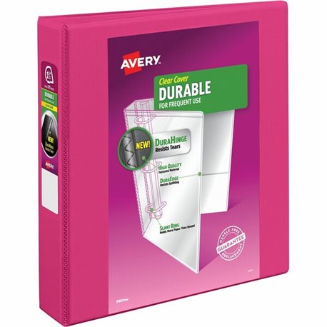 Avery Durable View Binder - 1 1/2" Binder Capacity - Letter - 8 1/2" x 11" Sheet Size - 375 Sheet Capacity - 3 x Slant Ring Fast