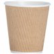 Genuine Joe 10 oz Rippled Hot Cups - 25.0 / Pack - 5 / Bundle - Brown - Hot Drink, Beverage