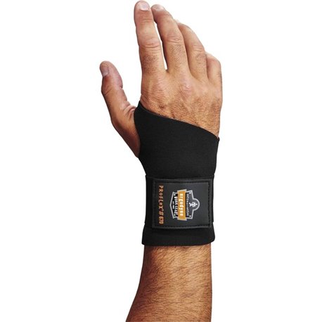 Ergodyne ProFlex 670 Ambidextrous Single Strap Wrist Support - Black - Neoprene, Elastic, Woven - 1 Each