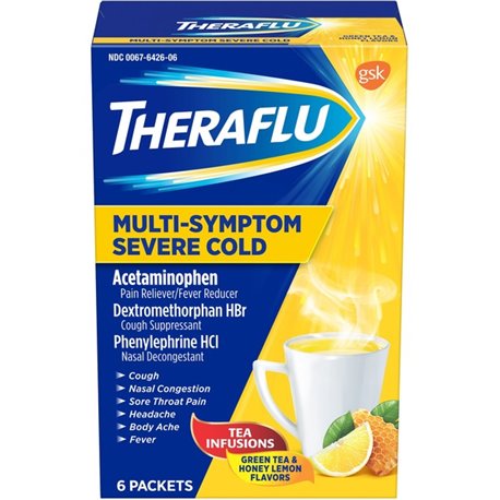 Theraflu Multi-Symptom Severe Cold & Cough Medicine - For Cold, Flu, Nasal Congestion, Cough, Body Ache, Sore Throat, Sinus Pain