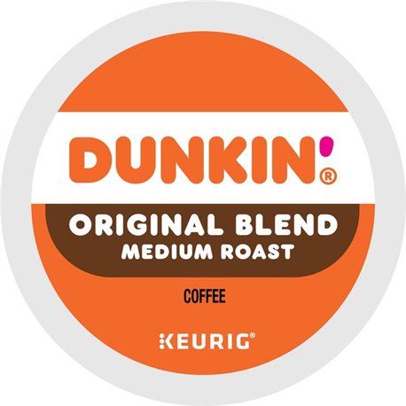 Dunkin' K-Cup Original Blend Coffee - Compatible with Keurig Brewer - Medium - 22 / Box