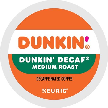 Dunkin' K-Cup Dunkin Decaf Coffee - Compatible with Keurig Brewer - Medium - 22 / Box