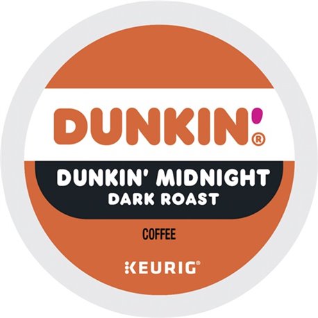 Dunkin' K-Cup Dunkin Midnight Coffee - Compatible with Keurig Brewer - Dark - 22 / Box