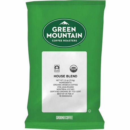 Green Mountain Coffee Roasters Ground Coffee - Medium/Dark - 40 oz - 50 / Carton