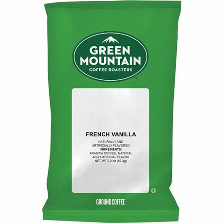 Green Mountain Coffee Ground French Vanilla Coffee - 2.2 oz Per Packet - 50 Packet - 50 / Carton