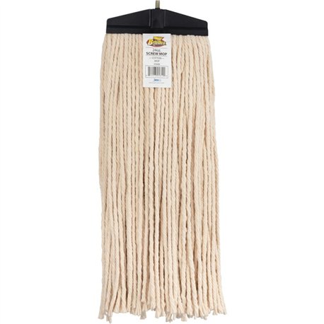 Genuine Joe Screw Mophead - Cotton - White - 1Each