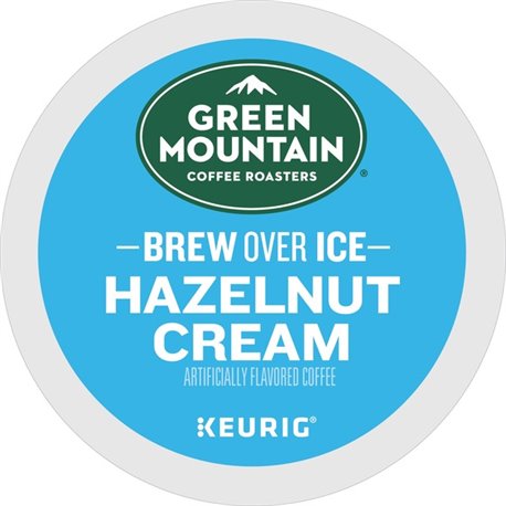 Green Mountain Coffee Roasters K-Cup Brew Over Ice Hazelnut Cream Coffee - Compatible with Keurig Brewer - Medium - 24 / Box