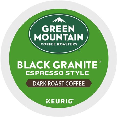 Green Mountain Coffee Roasters K-Cup Black Granite Espresso Style Coffee - Compatible with Keurig Brewer - Dark - 24 / Box