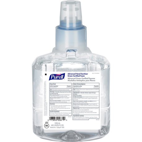 PURELL Hand Sanitizer Foam Refill - 40.6 fl oz (1200 mL) - Hand, Skin - Clear - Fragrance-free, Dye-free - 1 Each