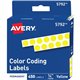 Avery 1/4" Color-Coding Labels - - Height1/4" Diameter - Permanent Adhesive - Round - Yellow - 450 / Pack - Self-adhesive