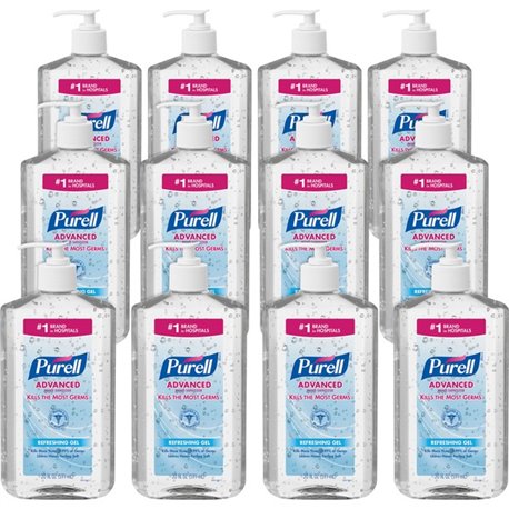 PURELL Advanced Hand Sanitizer - Clean Scent - 20 fl oz (591.5 mL) - Pump Bottle Dispenser - Hand, Skin - Moisturizing - Clear -