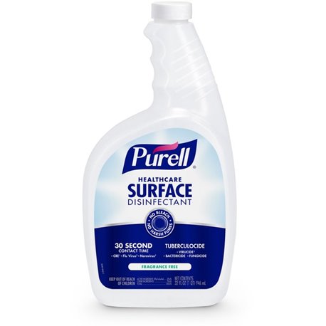 PURELL Healthcare Surface Disinfectant - Ready-To-Use - 32 fl oz (1 quart)Spray Bottle - 6 / Carton - Disinfectant, Fragrance-fr