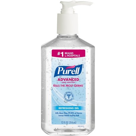 PURELL Advanced Hand Sanitizer Gel - Clean Scent - 12 fl oz (354.9 mL) - Pump Bottle Dispenser - Kill Germs - Multipurpose - Moi