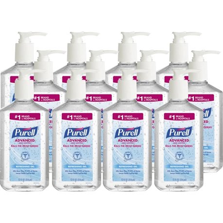 PURELL Hand Sanitizer Gel - Clean Scent - 12 fl oz (354.9 mL) - Pump Bottle Dispenser - Multipurpose - Moisturizing - Clear - Tr