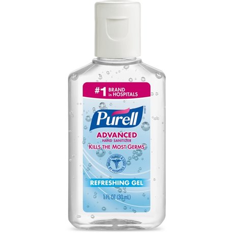 PURELL Hand Sanitizer Gel - 1 fl oz (29.6 mL) - Flip Top Bottle Dispenser - Kill Germs - Hand - Clear - 250 / Carton