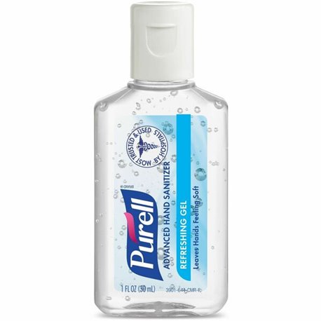 PURELL Advanced Hand Sanitizer Gel - 1 fl oz (29.6 mL) - Bottle Dispenser - Kill Germs - Skin, Hand - Clear - 72 / Carton