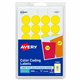 Avery 3/4" Round Removable Color Coding Labels - - Width3/4" Diameter - Removable Adhesive - Round - Laser, Inkjet - Yellow - Pa