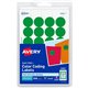 Avery Color-Coding Labels - - Width3/4" Diameter - Removable Adhesive - Round - Laser, Inkjet - Matte - Green - Paper - 24 / She