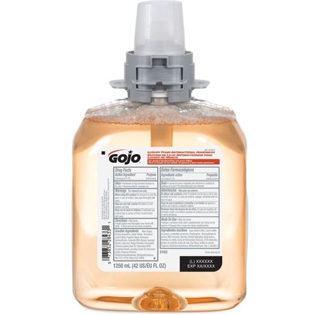 Gojo FMX-12 Refill Foam Antibacterial Handwash - Fresh Fruit ScentFor - 42.3 fl oz (1250 mL) - Bacteria Remover - Hand - Antibac