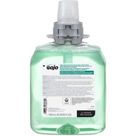 Gojo FMX-12 Refill Green Certified Hair/Body Wash - Cucumber Melon Scent - 42.3 fl oz (1250 mL) - Kill Germs - Body, Hair - Gree