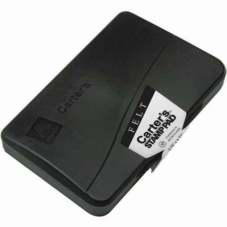 Carter'sReinkable Felt Stamp Pads - 1 Each - 4.3" Width x 2.8" Length - Felt Pad - Black