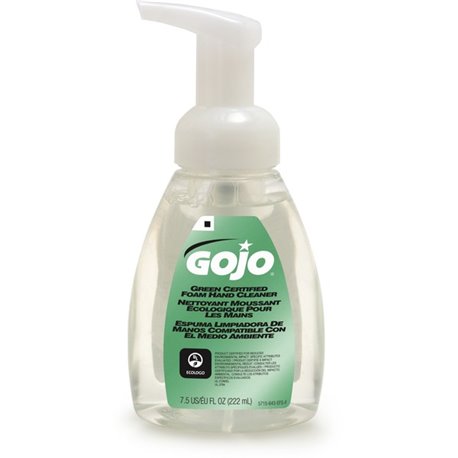 Gojo Green Certified Foam Hand Cleaner - 7.5 fl oz (221.8 mL) - Push Pump Dispenser - Hand - Clear - Bio-based - 1 Each