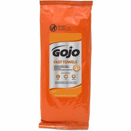 Gojo Fast Towels - Fresh Citrus - 60 Sheets - Clear, Blue - 60 Per Pack - 1 / Pack