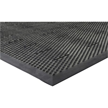 Genuine Joe Free Flow Comfort Anti-fatigue Mat - 48" Length x 36" Width x 0.500" Thickness - Rubber - Black - 1Each