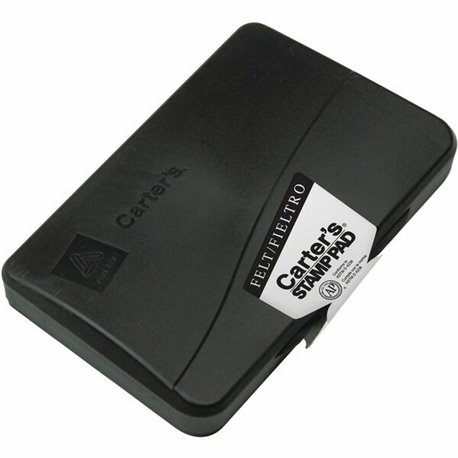 Carter's Reinkable Felt Stamp Pads - 1 Each - 3.3" Width x 6.3" Length - Felt Pad - Black Ink - Black