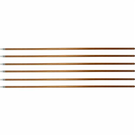 Genuine Joe Wood Handle with Threaded Metal Tip - Natural - Metal, Wood - 6 / Carton