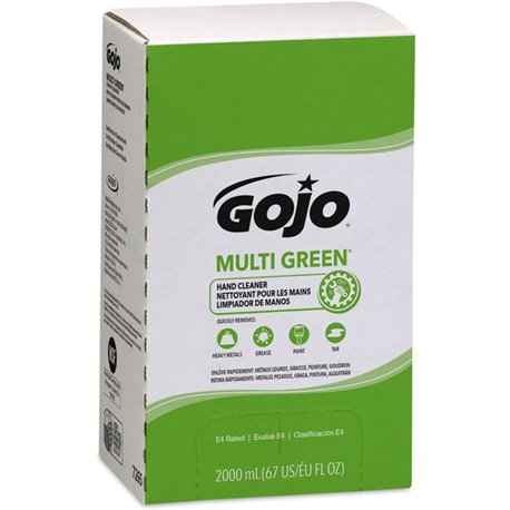 Gojo Multi Green Hand Cleaner - Citrus ScentFor - 67.6 fl oz (2 L) - Soil Remover, Dirt Remover, Kill Germs - Hand - Green - Non