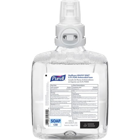 PURELL CS8 HEALTHY SOAP 0.5% PCMX Antimicrobial Foam - Floral ScentFor - 40.6 fl oz (1200.1 mL) - Hand, Skin - Clear - Anti-irri