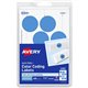 Avery 1-1/4" Color-Coding Labels - - Height1 1/4" Diameter - Removable Adhesive - Round - Laser, Inkjet - Light Blue - 12 / Shee