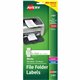 Avery File Folder Labels - 21/32" Width x 3 7/16" Length - Permanent Adhesive - Rectangle - Laser, Inkjet - White - Paper - 12 /