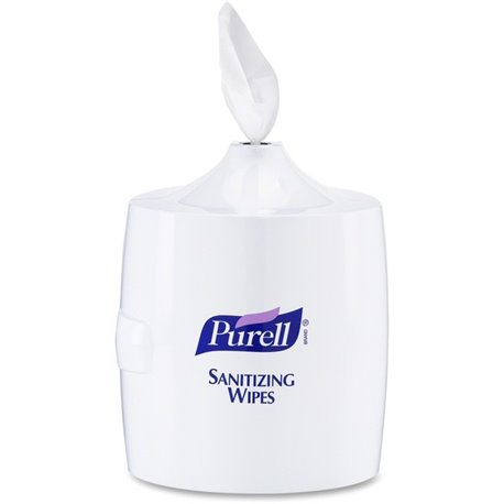 PURELL Sanitizing Wipes Wall Mount Dispenser - 1200 x Wipe - Plastic - White - Durable - 1 Each