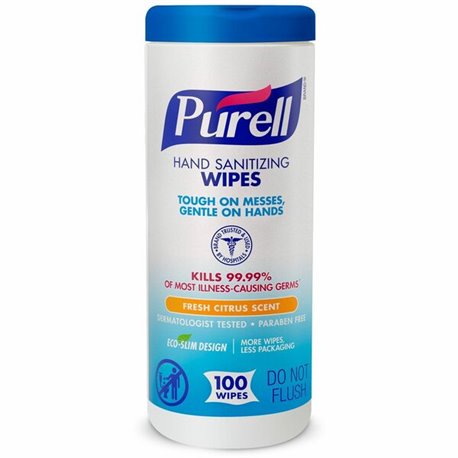 PURELL Sanitizing Wipes - Fresh Citrus - White - 100 Per Canister - 1 Each