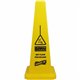 Genuine Joe Bright 4-sided Caution Safety Cone - 1 Each - English, Spanish - 10" Width x 24" Height x 10" Depth - Cone Shape - S