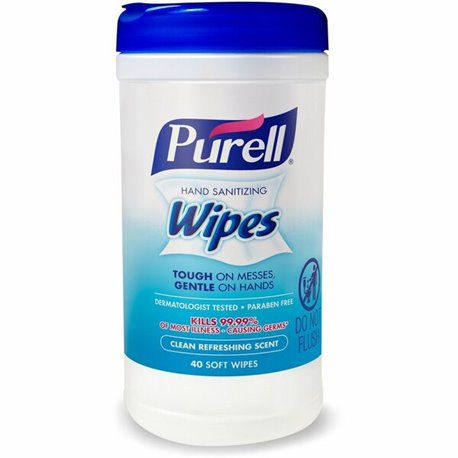 PURELL Clean Scent Hand Sanitizing Wipes - Clean - White - 40 Per Canister - 1 Each