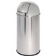 Genuine Joe Push Open Round Top Receptacle - 12 gal Capacity - Round - Durable - 29.2" Height x 14.8" Diameter - Stainless Steel
