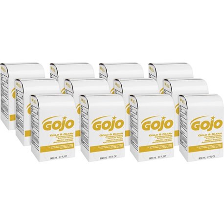 Gojo Gold & Klean Antimicrobial Lotion Soap - Fresh ScentFor - 27.1 fl oz (800 mL) - Dirt Remover, Bacteria Remover, Kill Germs 