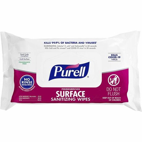 PURELL Foodservice Surface Sanitizing Wipes - White - 72 / Pack