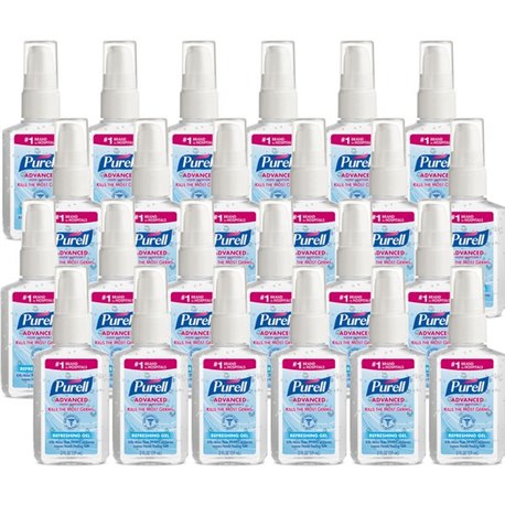 PURELL Advanced Hand Sanitizer Gel - 2 fl oz (59.1 mL) - Pump Bottle Dispenser - Kill Germs - Hand - Moisturizing - Clear - 24 /