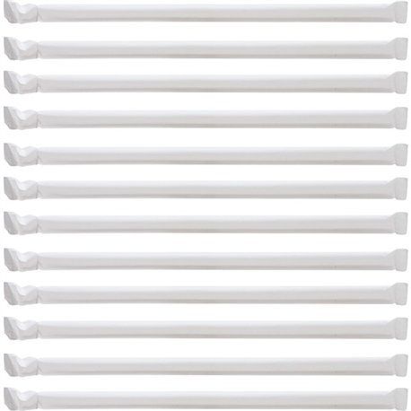 Genuine Joe Jumbo Translucent Straight Straws - 7.8" Length - 6000 / Carton - Clear